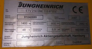 Jungheinrich Schubmaststapler ETV 214 - GNE 115 8720DZ